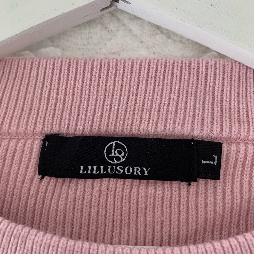 Lillusory Colorblock Pink and Brown Sweater - Picture 4 of 4